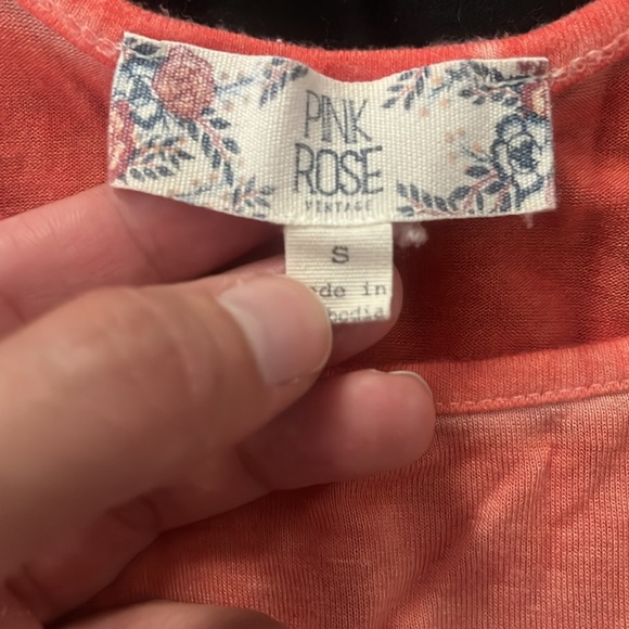 Pink Rose Coral Scrunched Front Shirt - Size Small | Excellent Condition - Picture 3 of 3